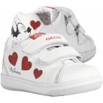 Reduzierte Weiße Geox Flick Entenhausen Minnie Maus Low Sneaker mit Glitzer aus Leder für Kinder Größe 25 