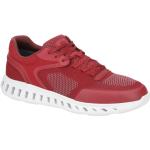 Reduzierte Rote Geox Runde Low Sneaker mit Schnürsenkel in Normalweite aus Leder atmungsaktiv für Herren Größe 45 