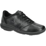 Schwarze Geox Respira Runde Low Sneaker mit Schnürsenkel in Normalweite aus Glattleder atmungsaktiv für Herren Größe 46 
