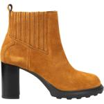 Reduzierte Braune Geox Runde Ankle Boots & Klassische Stiefeletten aus Leder für Damen Größe 37,5 