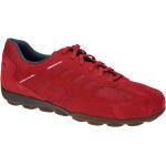 Rote Geox Snake Runde Low Sneaker in Normalweite aus Veloursleder atmungsaktiv für Herren Größe 46 