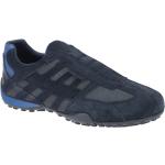 Marineblaue Geox Snake Runde Low Sneaker in Normalweite aus Glattleder atmungsaktiv für Herren Größe 48 