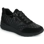 Reduzierte Schwarze Geox Airell Low Sneaker aus Leder für Damen Größe 37 mit Absatzhöhe 3cm bis 5cm 