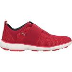 Rote Geox Slip-on Sneaker ohne Verschluss aus Leder für Damen Größe 38 