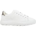 Reduzierte Weiße Geox Low Sneaker mit Schnürsenkel aus Leder für Damen Größe 38 