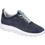 Reduzierte Marineblaue Geox Spherica Runde Low Sneaker in Normalweite aus Veloursleder mit herausnehmbarem Fußbett für Damen Größe 42 