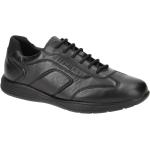 Reduzierte Schwarze Geox Spherica Runde Low Sneaker mit Schnürsenkel in Normalweite aus Glattleder atmungsaktiv für Herren Größe 39,5 