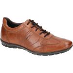 Hellbraune Elegante Geox Symbol Runde Low Sneaker mit Schnürsenkel in Normalweite aus Glattleder atmungsaktiv für Herren Größe 39,5 