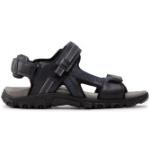 Reduzierte Schwarze Geox Strada Outdoor-Sandalen mit Riemchen aus Textil für Herren für den für den Sommer 