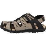 Taupefarbene Geox Strada Outdoor-Sandalen mit Riemchen aus Leder für Herren Größe 44 für den für den Sommer 