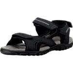 Reduzierte Schwarze Geox Strada Outdoor-Sandalen mit Riemchen aus Leder für Herren Größe 45 für den für den Sommer 