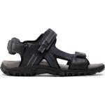 Schwarze Geox Strada Outdoor-Sandalen aus Kunstleder für Herren Größe 44 für den für den Sommer 