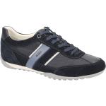 Marineblaue Geox Runde Low Sneaker mit Schnürsenkel in Normalweite aus Mesh atmungsaktiv für Herren Größe 39,5 