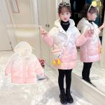 Rosa Kinderdaunenmäntel aus Polyester gepolstert für Mädchen für den für den Winter 