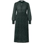 Reduzierte Dunkelgrüne Gepunktete TCHIBO Midi Rundhals-Ausschnitt Plisseekleider Gesmokte aus Polyester für Damen Größe S für den für den Winter 