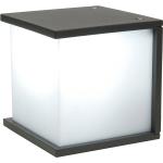 Anthrazitfarbene LUTEC Box Cube Quadratische Außenwandleuchten & Außenwandlampen aus Aluminium dimmbar E27 
