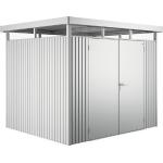Silberne Moderne Wartungsfreie Gerätehäuser verzinkt aus Edelstahl mit Flachdach 