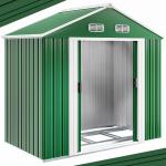 Grüne Wartungsfreie Gerätehäuser verzinkt aus Metall mit Schiebetüren 