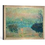 Gerahmtes Bild von Claude Monet Untergehende Sonne