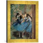 Gerahmtes Bild von Edgar Degas Dancers in Blue, 18