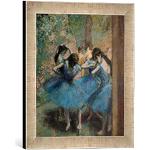 Gerahmtes Bild von Edgar Degas Dancers in Blue, 18
