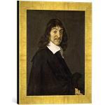 Gerahmtes Bild von Frans Hals René Descartes/F.Hals, Kunstdruck im hochwertigen handgefertigten Bilder-Rahmen, 30x40 cm, Gold Raya