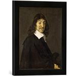 Gerahmtes Bild von Frans Hals René Descartes/F.Hals, Kunstdruck im hochwertigen handgefertigten Bilder-Rahmen, 30x40 cm, Schwarz matt