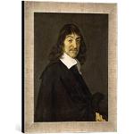 Gerahmtes Bild von Frans Hals René Descartes/F.Hals, Kunstdruck im hochwertigen handgefertigten Bilder-Rahmen, 30x40 cm, Silber Raya