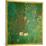 Goldene Moderne Kunst für Alle Gustav Klimt Gustav Klimt Quadratische Digitaldrucke mit Sonnenblumenmotiv handgemacht 100x100 
