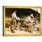 Gerahmtes Bild von Gustave Courbet Die Steinklopfe