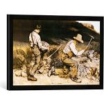 Gerahmtes Bild von Gustave Courbet Die Steinklopfe