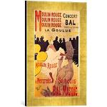 Gerahmtes Bild von Henri de Toulouse-Lautrec Poster Advertising 'La Goulue' at The Moulin Rouge, 1893", Kunstdruck im hochwertigen handgefertigten Bilder-Rahmen, 30x40 cm, Gold Raya