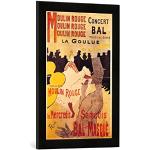 Gerahmtes Bild von Henri de Toulouse-Lautrec Poster Advertising 'La Goulue' at The Moulin Rouge, 1893", Kunstdruck im hochwertigen handgefertigten Bilder-Rahmen, 40x60 cm, Schwarz matt