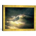 Gerahmtes Bild von Ivan Konstantinovich Aivazovsky Das Schiff 'Maria' im Sturm, Kunstdruck im hochwertigen handgefertigten Bilder-Rahmen, 40x30 cm, Gold Raya
