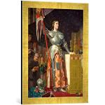 Gerahmtes Bild von Jean-Auguste-Dominique Ingres Jeanne d'Arc bei der Krönung Karls VII, Kunstdruck im hochwertigen handgefertigten Bilder-Rahmen, 40x60 cm, Gold Raya
