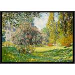 Gerahmtes Leinwandbild Landscape at Monceau Park von Claude Monet