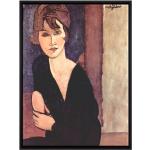 Gerahmtes Leinwandbild Sitting Woman von Amedeo Modigliani