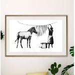 Banksy Poster mit Tiermotiv aus Papier mit Rahmen 