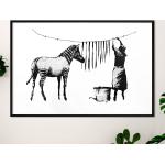 Banksy Poster mit Tiermotiv aus Papier mit Rahmen 
