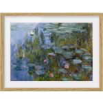 Blaue Claude Monet Bilder mit Rahmen matt aus Papier 