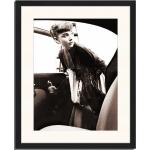 Schwarze Moderne Audrey Hepburn Poster mit Rahmen aus Acrylglas mit Rahmen 
