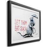 Graue Banksy Poster mit Rahmen aus Papier Querformat 