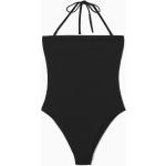 Schwarze COS Bandeau Badeanzüge aus Jersey für Damen Größe L 