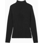 Schwarze COS Rollkragen Kaschmir-Pullover aus Wolle für Damen Größe XS 