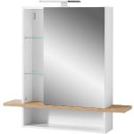 Reduzierte Weiße GERMANIA Spiegelschränke matt aus Eiche LED beleuchtet Breite 50-100cm, Höhe 50-100cm, Tiefe 0-50cm 