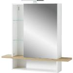 Weiße Spiegelschränke aus Glas LED beleuchtet Breite 50-100cm, Höhe 50-100cm, Tiefe 0-50cm 