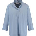 Hellblaue Casual 3/4-ärmelige Gerry Weber Bio V-Shirts aus Baumwolle für Damen Größe L 