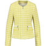 Reduzierte Gelbe Karo Gerry Weber Rundhals-Ausschnitt Baumwollblazer mit Reißverschluss aus Polyamid für Damen Größe S 