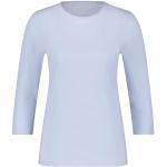 Hellblaue Elegante 3/4-ärmelige Gerry Weber Bio Rundhals-Ausschnitt T-Shirts aus Baumwolle für Damen Größe L für den für den Sommer 