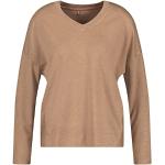 Kamelbraune Unifarbene Langärmelige Gerry Weber Damensweatshirts aus Viskose Größe L 